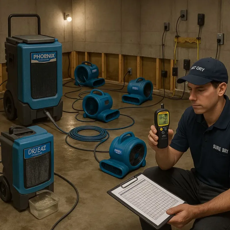 Structural Drying and Dehumidification process in Bono, AR